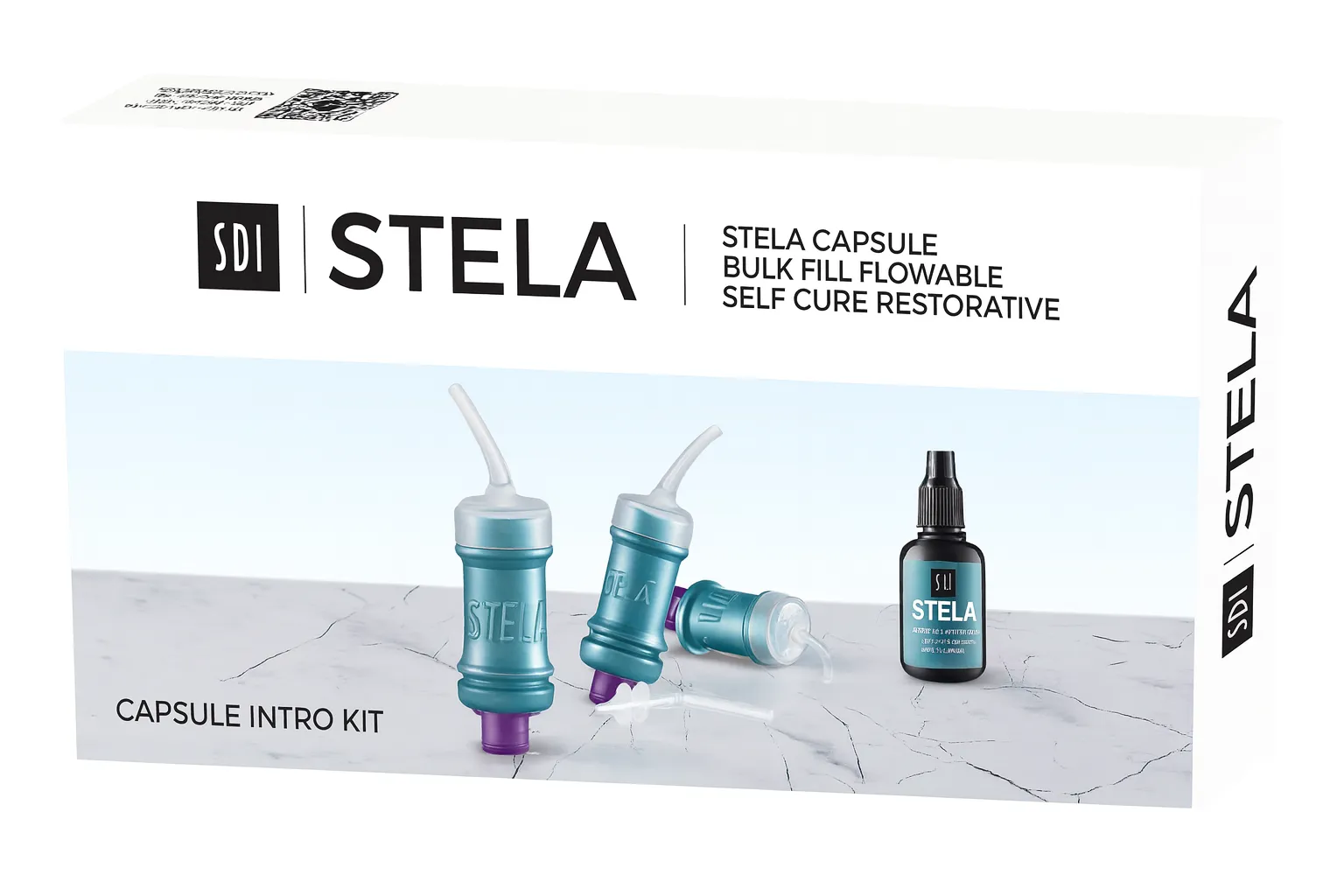 SDI BULKFILL AKIŞKAN SELF CURE DOLGU (IŞIK GEREKTİRMEYEN) STELA KAPSÜL INTRO KIT 10xKapsül Stela + 1x5 ml Stela Primer + Aksesuarlar