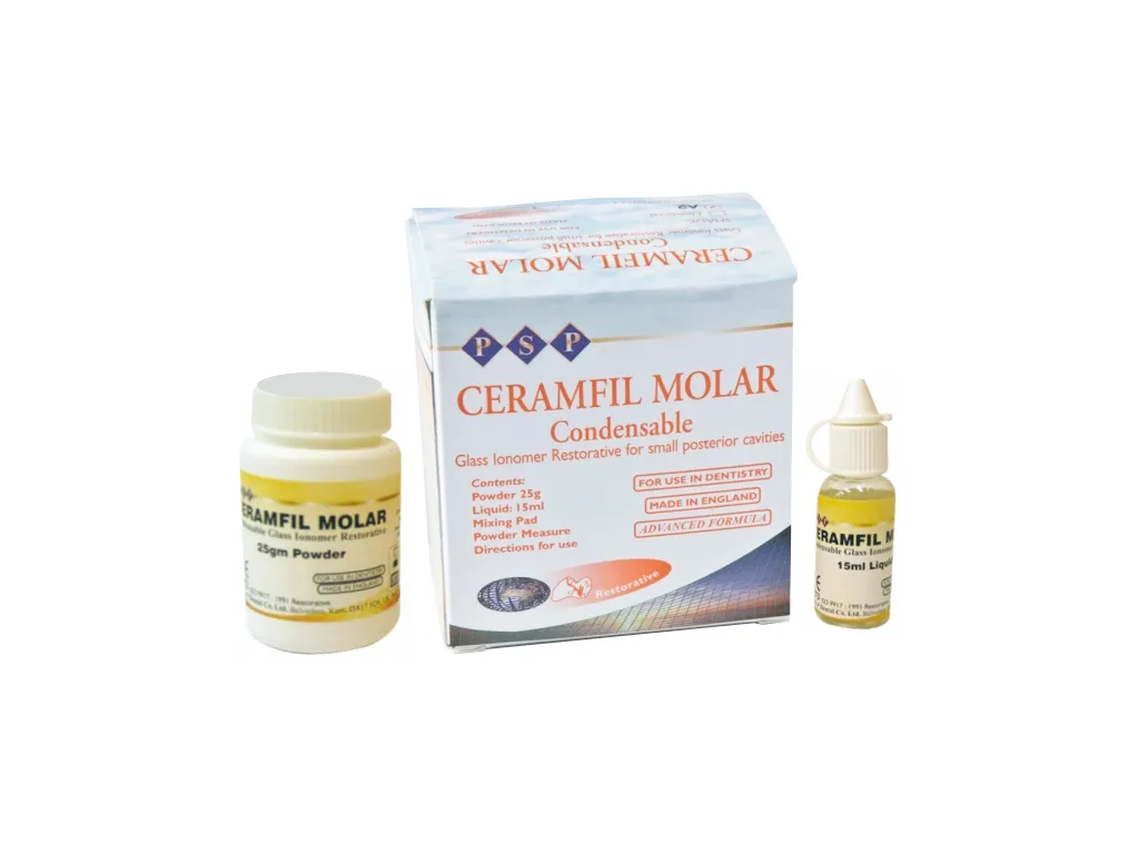 PSP CERAMFİL MOLAR, Microglass Ionomer Restoratif, 25gr. toz + 15ml. likit