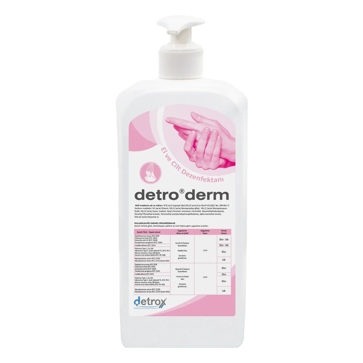 DETROX DETRO DERM ALKOL BAZLI EL ANTİSEPTİĞİ