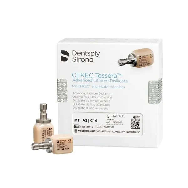 DENTSPLY CEREC TESSERA ABUTMENT GELİŞTİRİLMİŞ LİTYUM DİSİLİKAT CAD-CAM BLOK DELİKLİ 3’LÜ KUTU