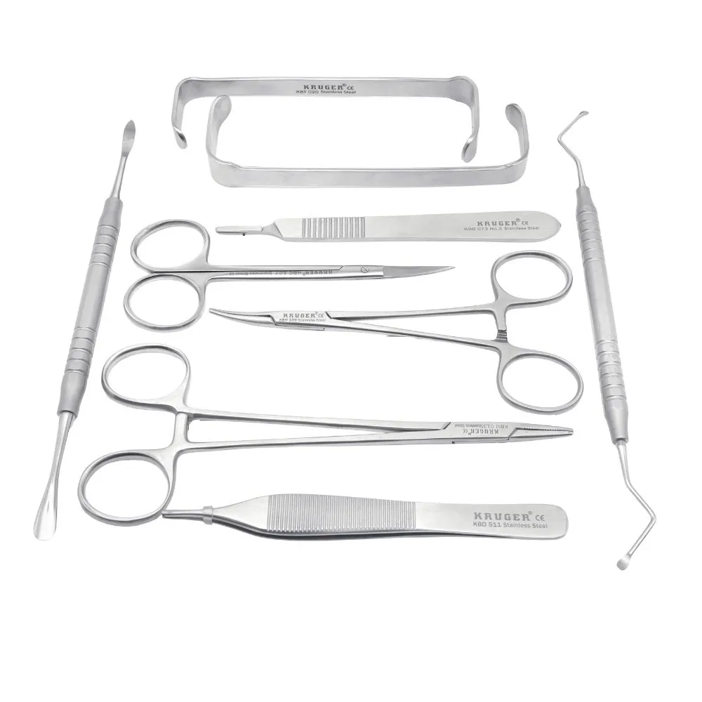 KRUGER - 8 PARÇA CERRAHİ SET / MAKAS TİP PORTEGÜ