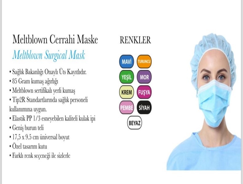MAKSİ-MED TEK KULLANIMLIK 3 KATLI MASKE